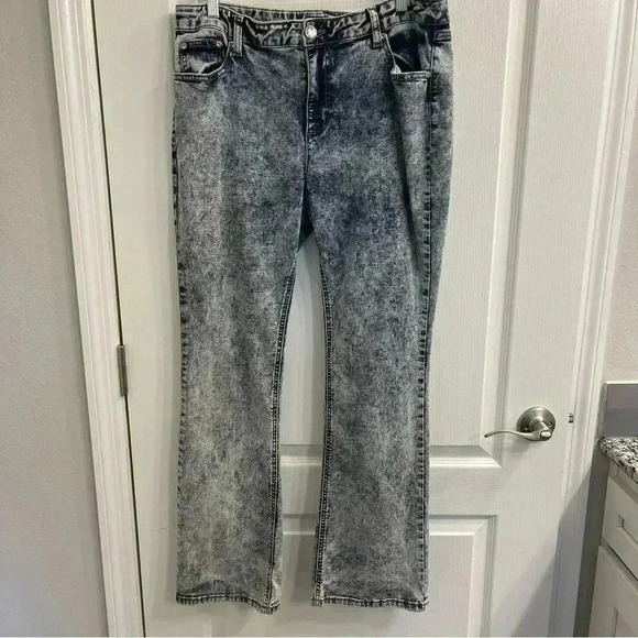 Cato Denim - Acid Wash Denim Jeans with Bling/Rhinestone by Cato